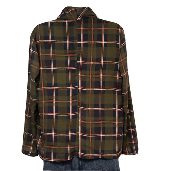 Women’s Lush Green Plaid Open Blouse Cardigan Size S - Picture 2 of 6